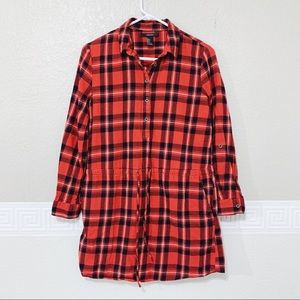 FOREVER 21 EUC Long sleeve Plaid Shirt Dress Small
